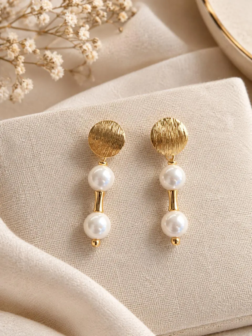 Aros Disco: Perlas blancas